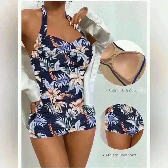 NWT Women’s Retro Tummy Control Swimsuit Size M medium one piece - Picture 4 of 9
